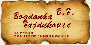 Bogdanka Hajduković vizit kartica